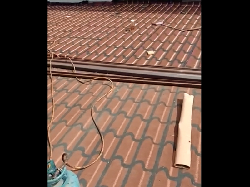 乌兰察布农场办公楼 立体彩砂施工视频